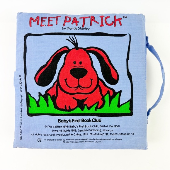 Vintage Meet Patrick Baby’s First Book Club Soft Plush Cloth Mandy Stanley 1999 - Picture 2 of 7